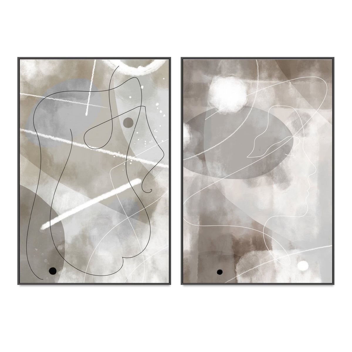 wall-art-print-canvas-poster-framed-Abstract Profile, Set Of 2-by-Plus X Studio-Gioia Wall Art