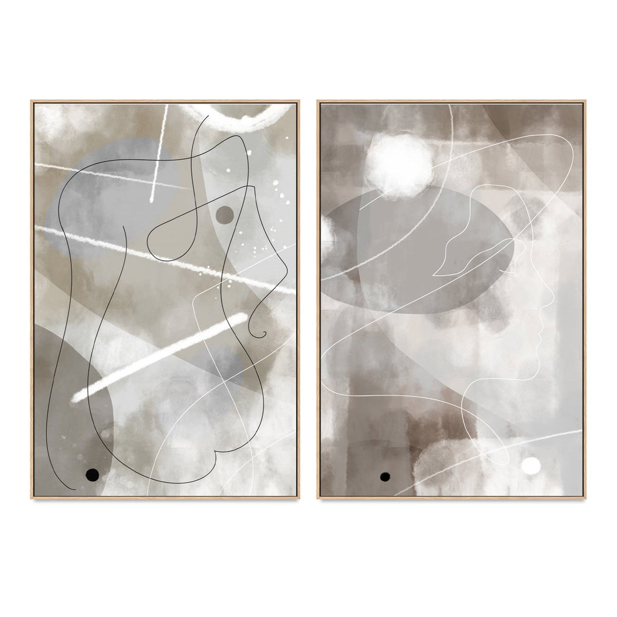 wall-art-print-canvas-poster-framed-Abstract Profile, Set Of 2-by-Plus X Studio-Gioia Wall Art