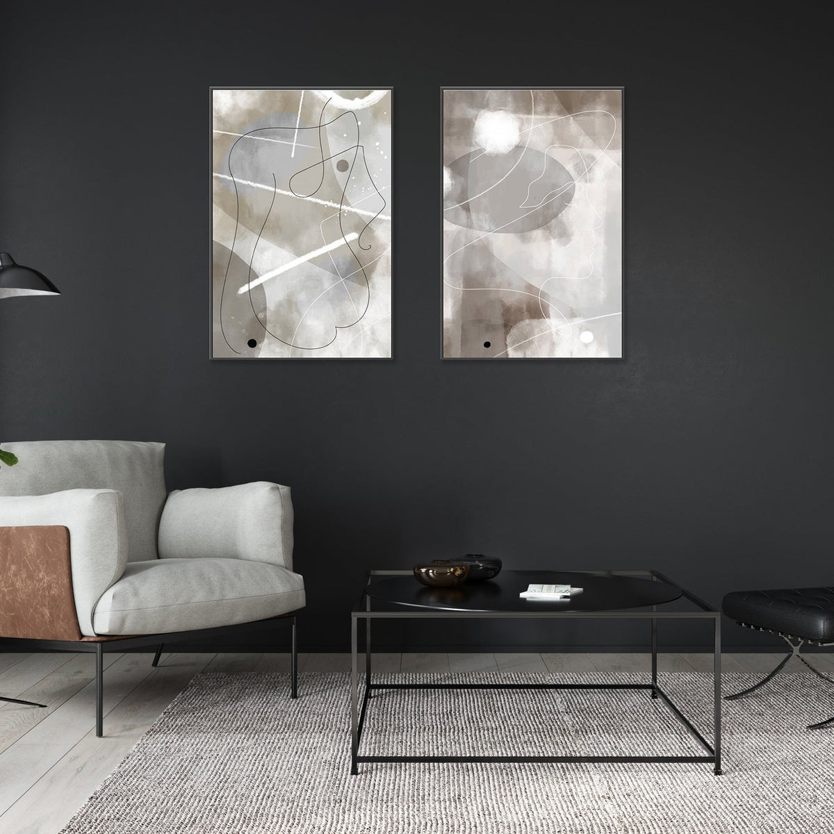 wall-art-print-canvas-poster-framed-Abstract Profile, Set Of 2-by-Plus X Studio-Gioia Wall Art
