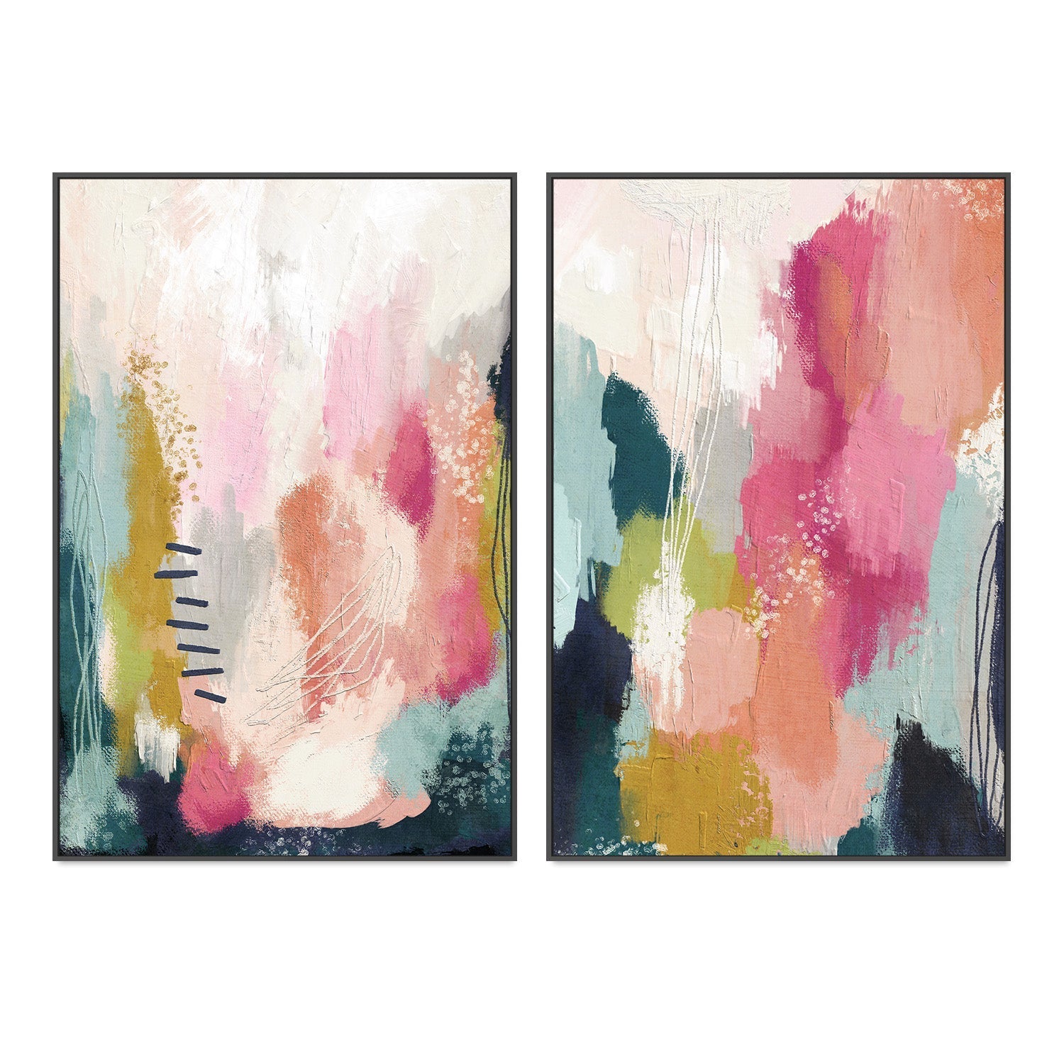 wall-art-print-canvas-poster-framed-Abstract, Set Of 2 , By Lisa Nohren-3
