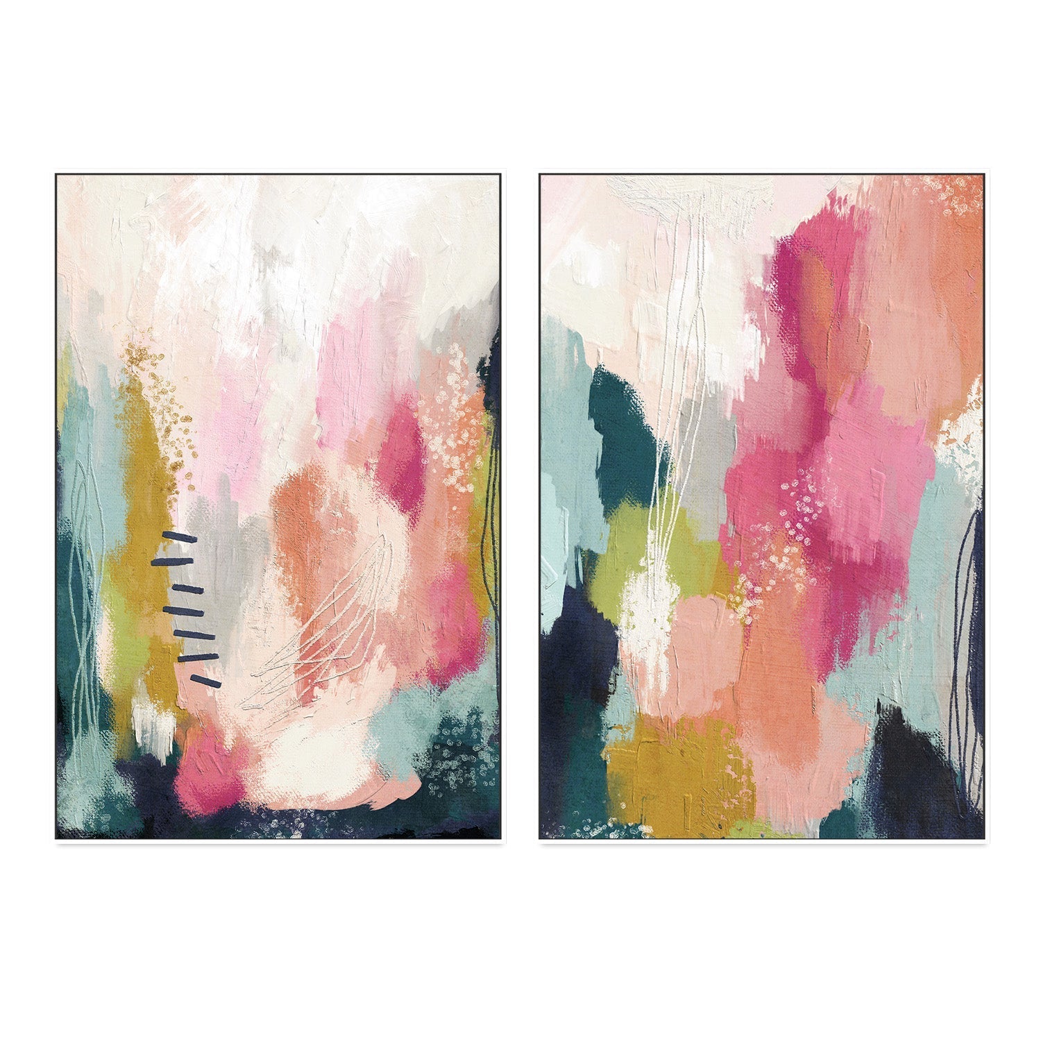 wall-art-print-canvas-poster-framed-Abstract, Set Of 2 , By Lisa Nohren-5
