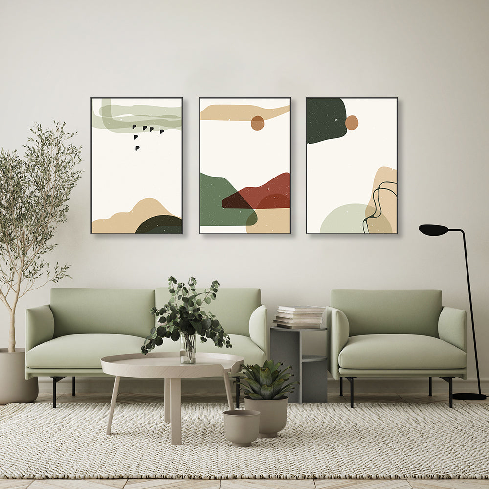 wall-art-print-canvas-poster-framed-Abstract Shapes In Motion, Style B, C & D, Set Of 3-GIOIA-WALL-ART