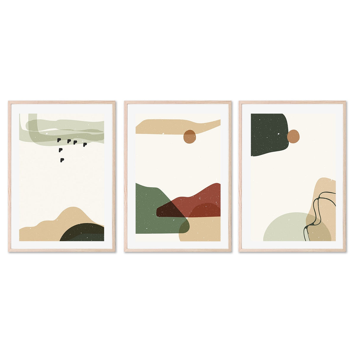 wall-art-print-canvas-poster-framed-Abstract Shapes In Motion, Style B, C & D, Set Of 3-GIOIA-WALL-ART