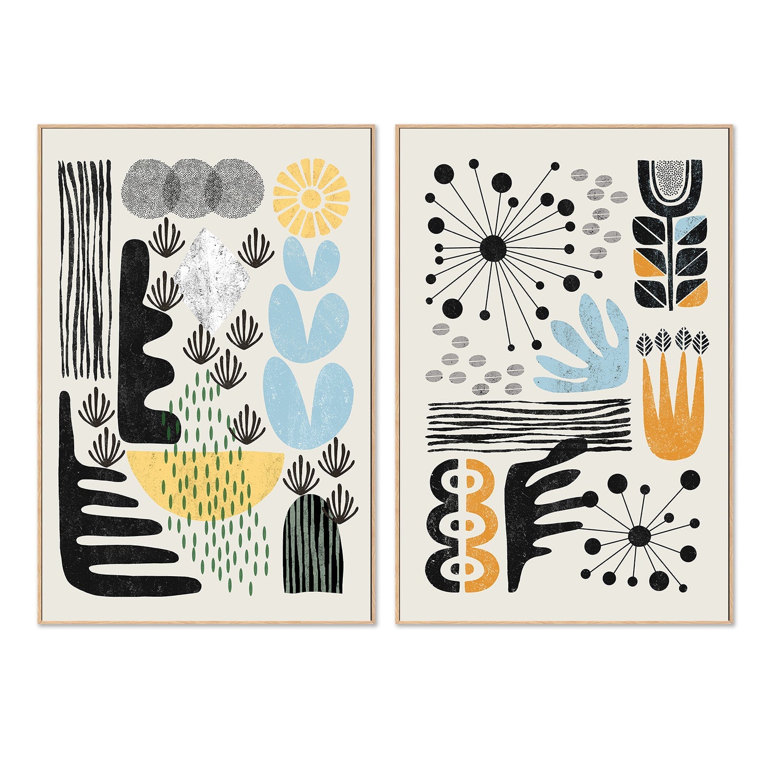 wall-art-print-canvas-poster-framed-Abstract Style A, Style B, Set Of 2-4