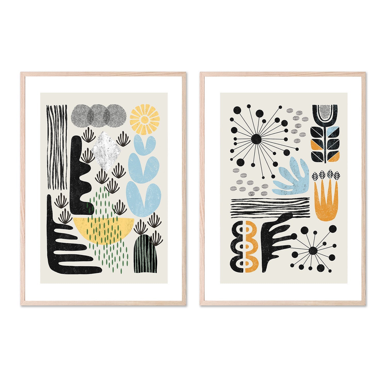 wall-art-print-canvas-poster-framed-Abstract Style A, Style B, Set Of 2-6