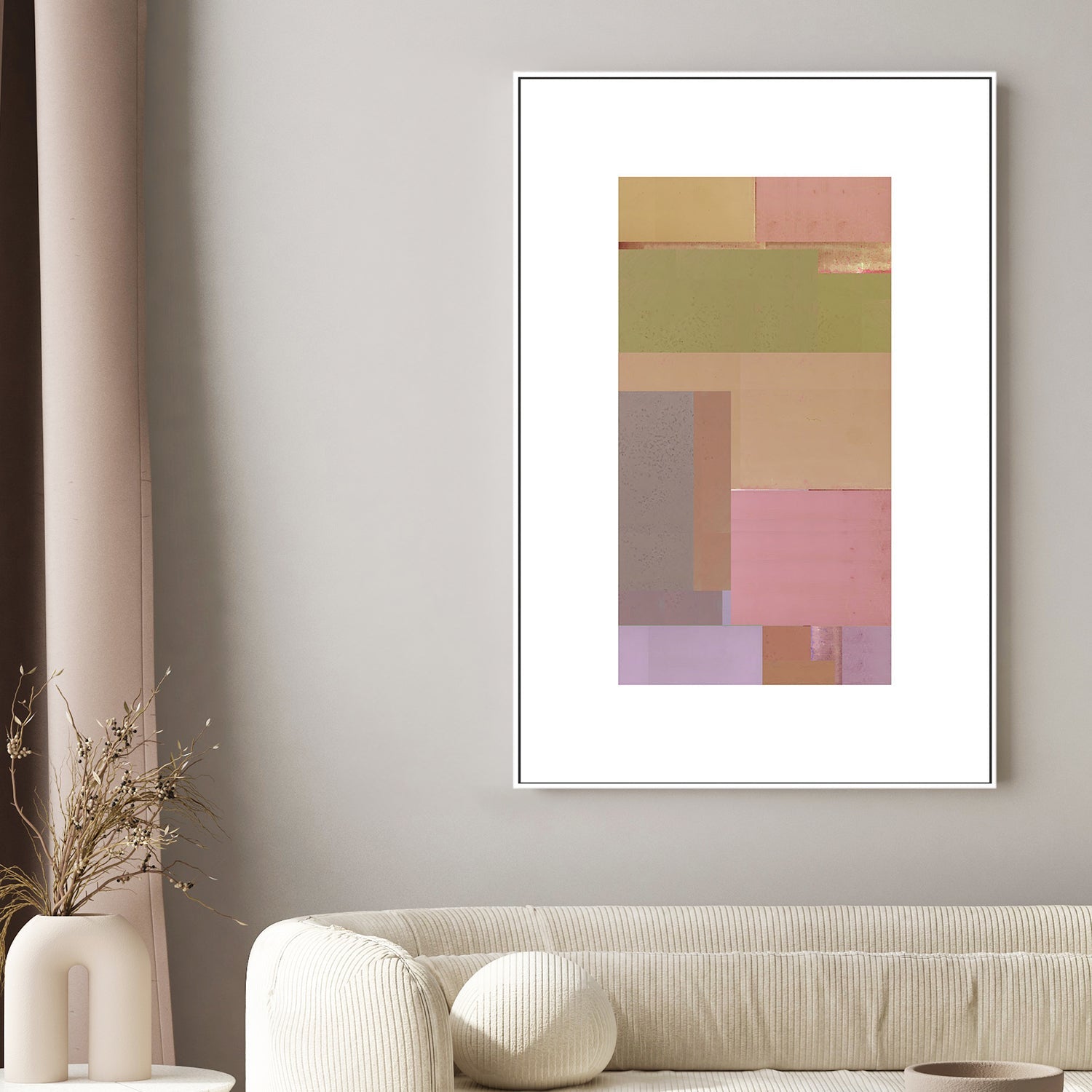 wall-art-print-canvas-poster-framed-Abstract Textured Composition, Style E-2