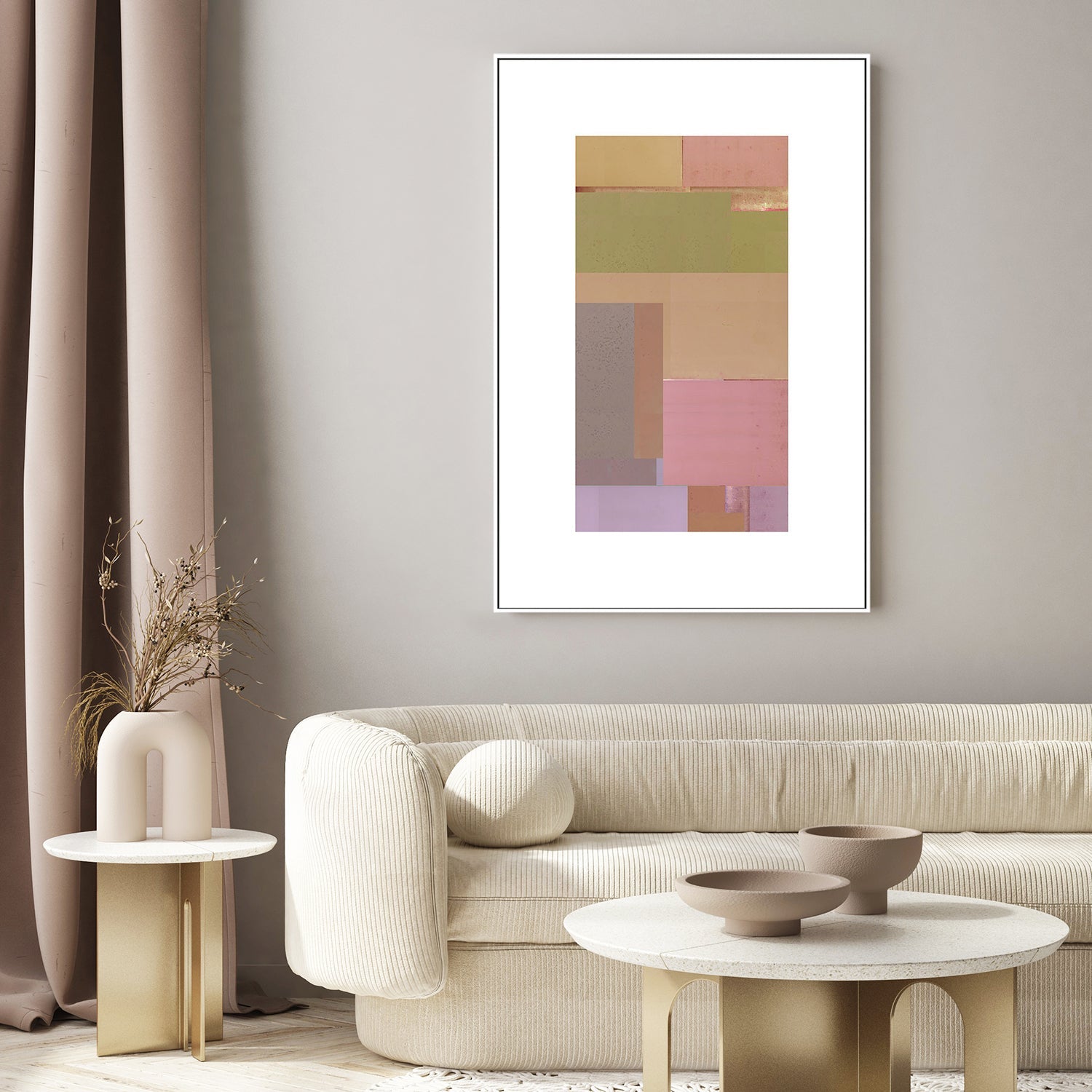 wall-art-print-canvas-poster-framed-Abstract Textured Composition, Style E-7