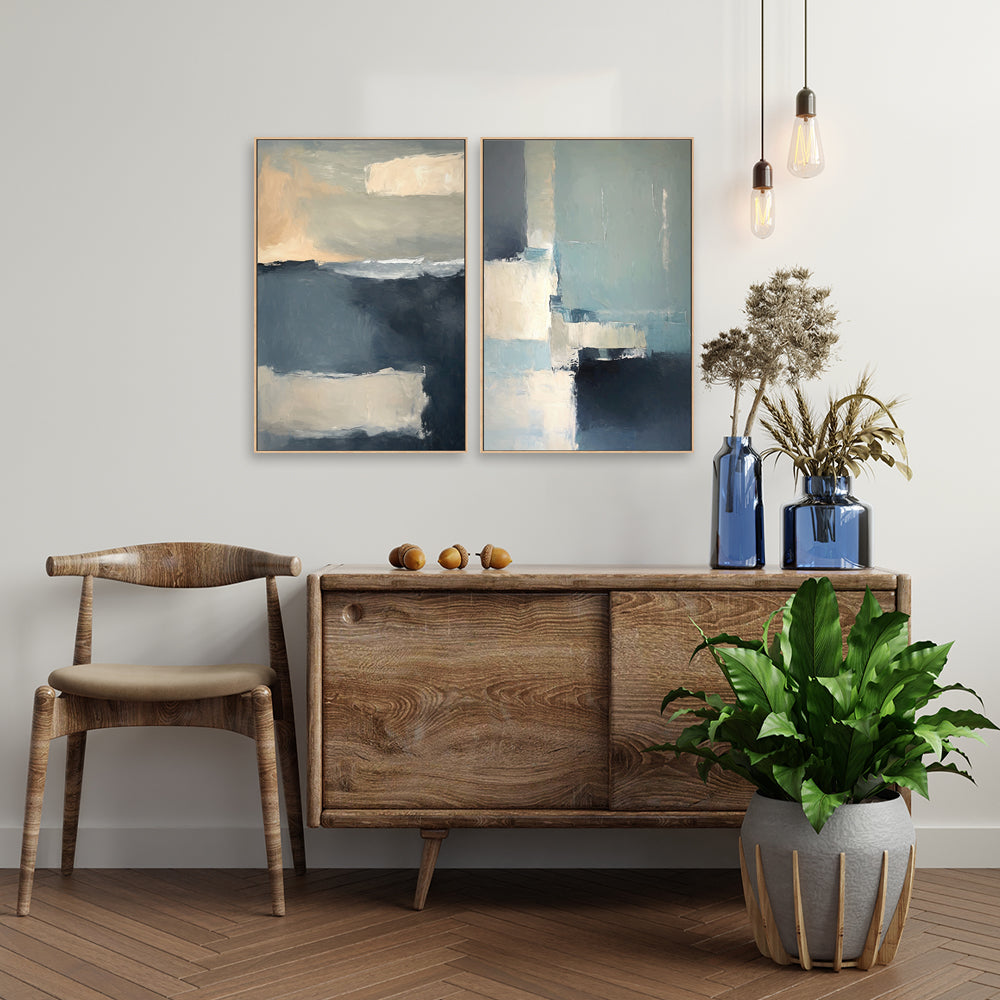 wall-art-print-canvas-poster-framed-Abstract Tree Scape , Style D & E , Set Of 2 , By Accent Art Studio-2