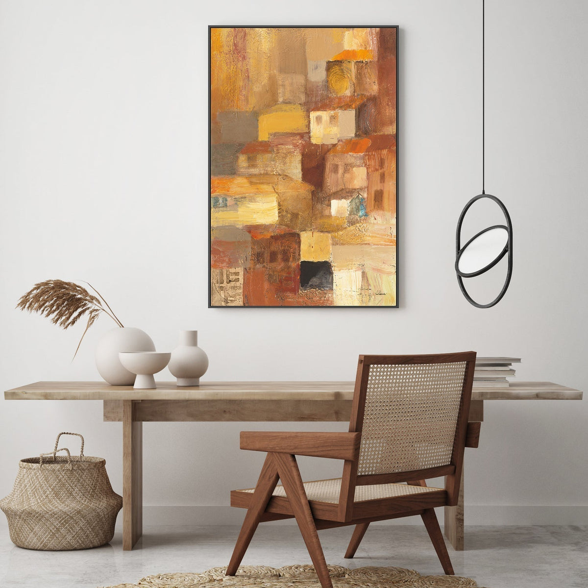 wall-art-print-canvas-poster-framed-Abstract Tuscan Village , By Albena Hristova-GIOIA-WALL-ART