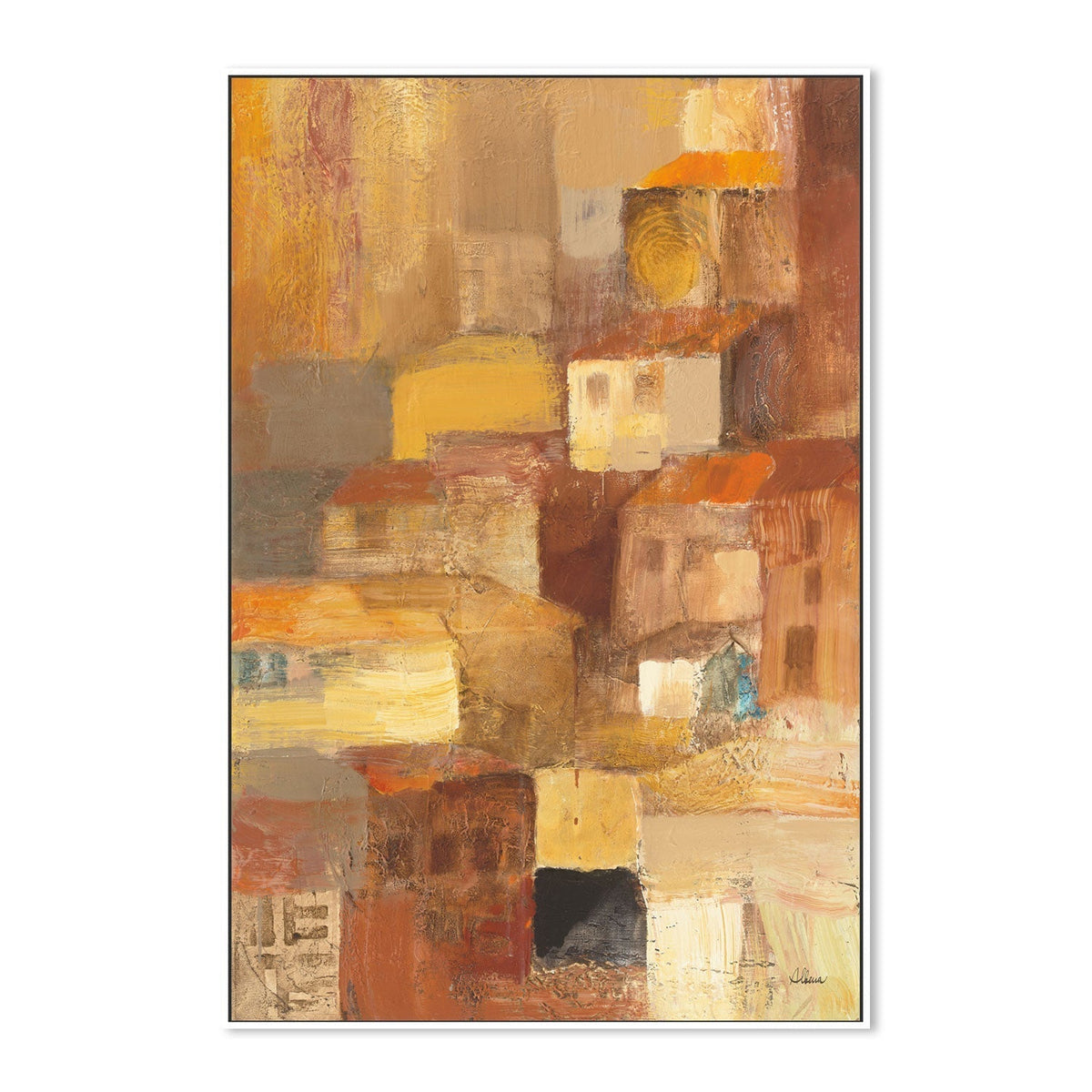 wall-art-print-canvas-poster-framed-Abstract Tuscan Village , By Albena Hristova-GIOIA-WALL-ART