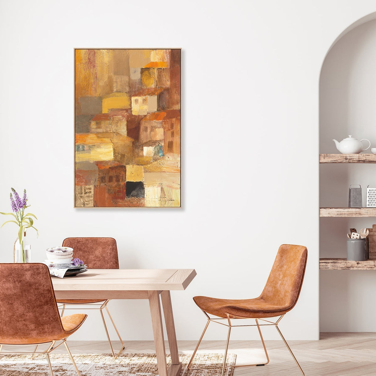 wall-art-print-canvas-poster-framed-Abstract Tuscan Village , By Albena Hristova-GIOIA-WALL-ART