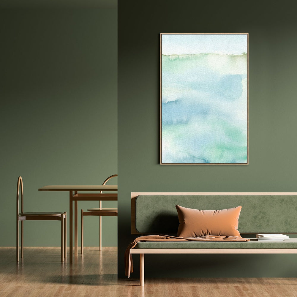 wall-art-print-canvas-poster-framed-Abstract Watercolour, Green And Blue, Style B-by-Emily Wood-Gioia Wall Art