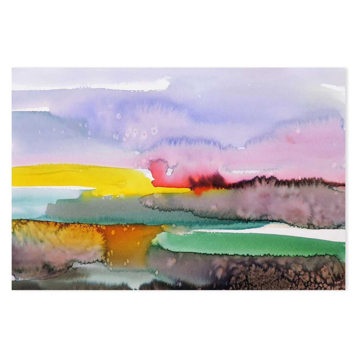 wall-art-print-canvas-poster-framed-Abstract Watercolour Landscape-by-Sylvie Demers-Gioia Wall Art