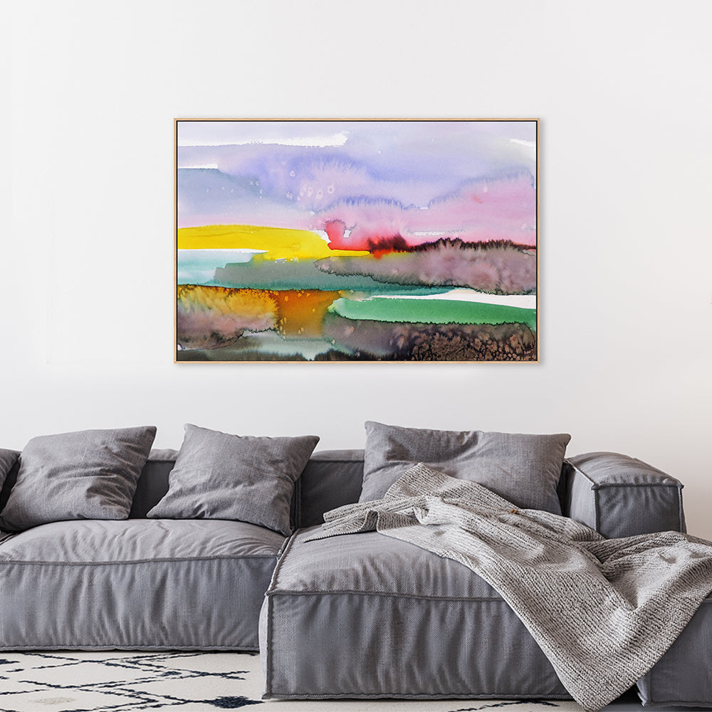 wall-art-print-canvas-poster-framed-Abstract Watercolour Landscape-by-Sylvie Demers-Gioia Wall Art