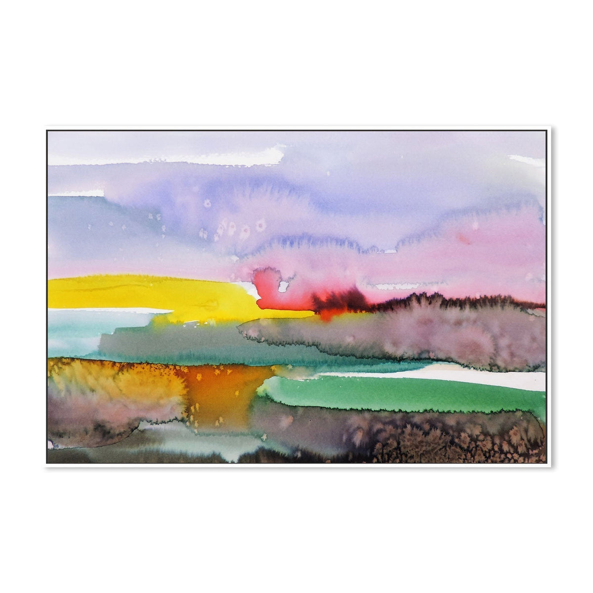 wall-art-print-canvas-poster-framed-Abstract Watercolour Landscape-by-Sylvie Demers-Gioia Wall Art