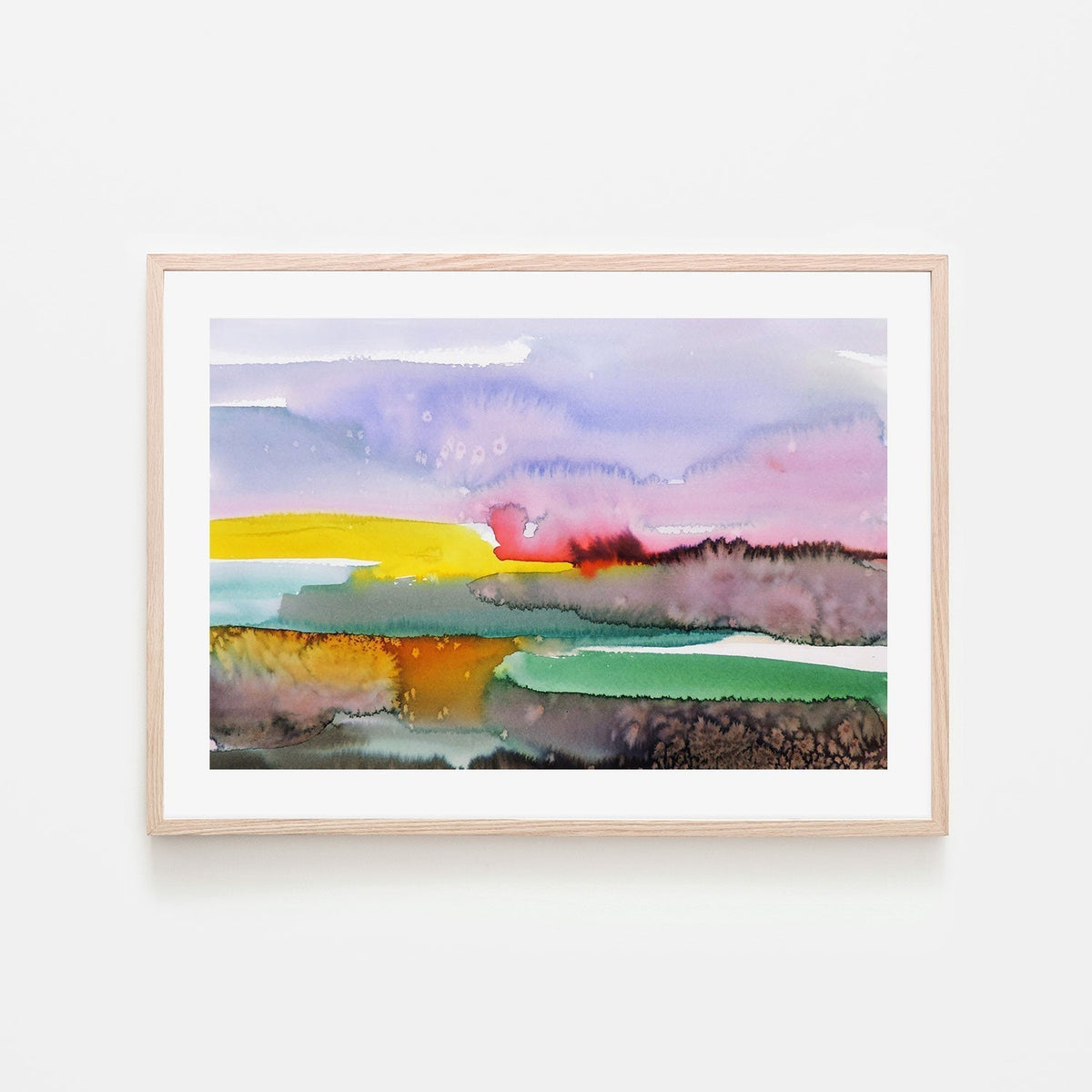 wall-art-print-canvas-poster-framed-Abstract Watercolour Landscape-by-Sylvie Demers-Gioia Wall Art