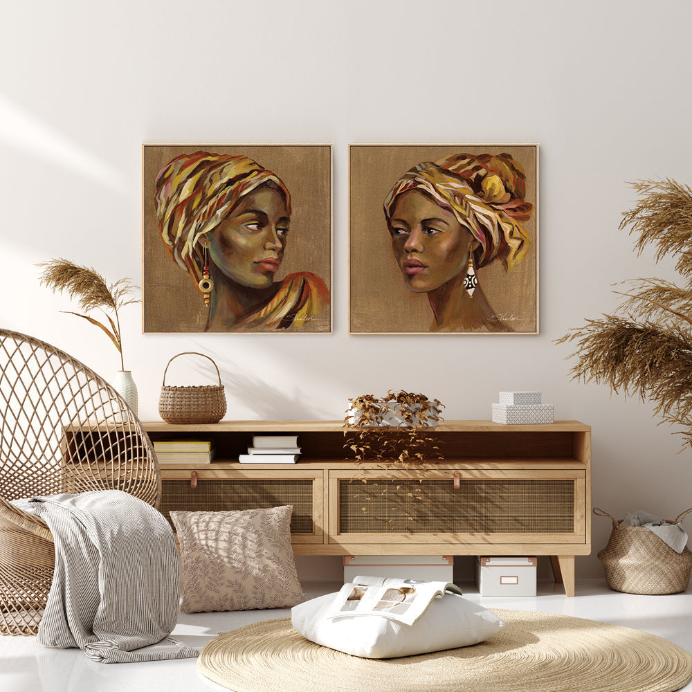 wall-art-print-canvas-poster-framed-African Beauty, Style A & B , By Silvia Vassileva-GIOIA-WALL-ART