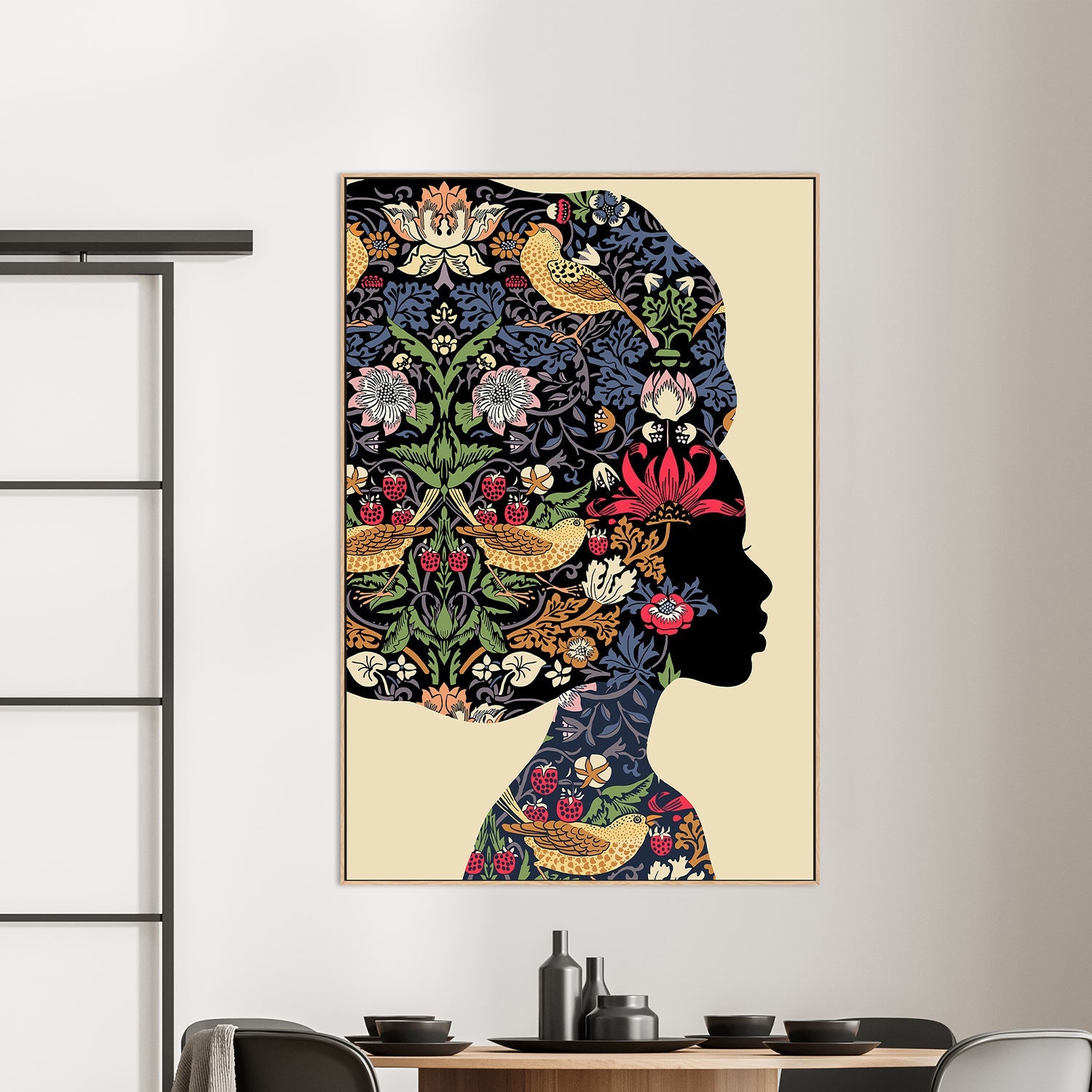wall-art-print-canvas-poster-framed-Afro Woman, Style A-2