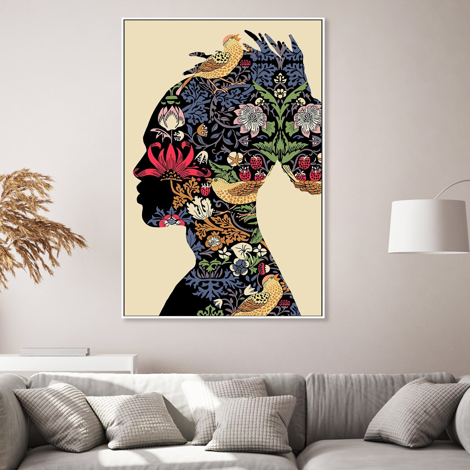 wall-art-print-canvas-poster-framed-Afro Woman, Style B-2