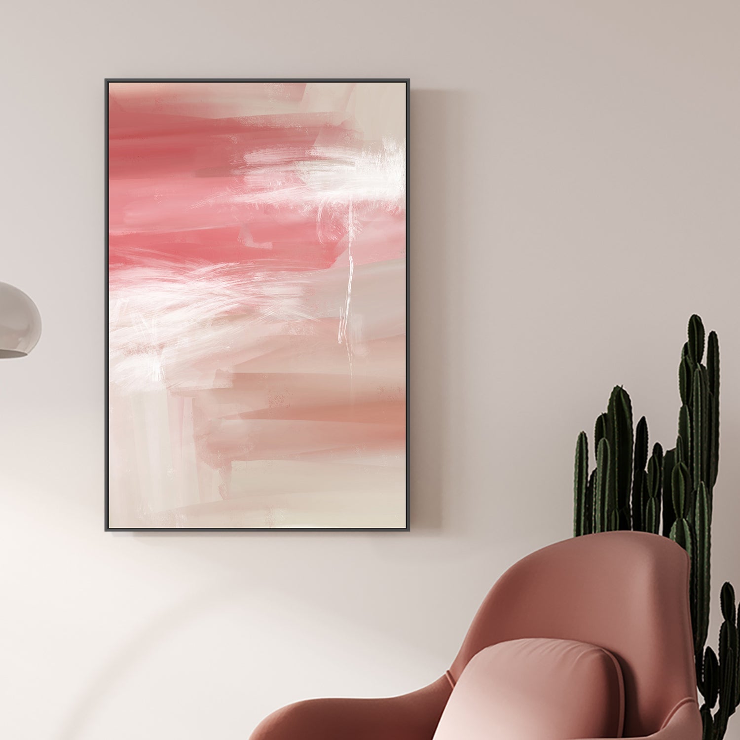 wall-art-print-canvas-poster-framed-All The Time - Pink Abstract-2