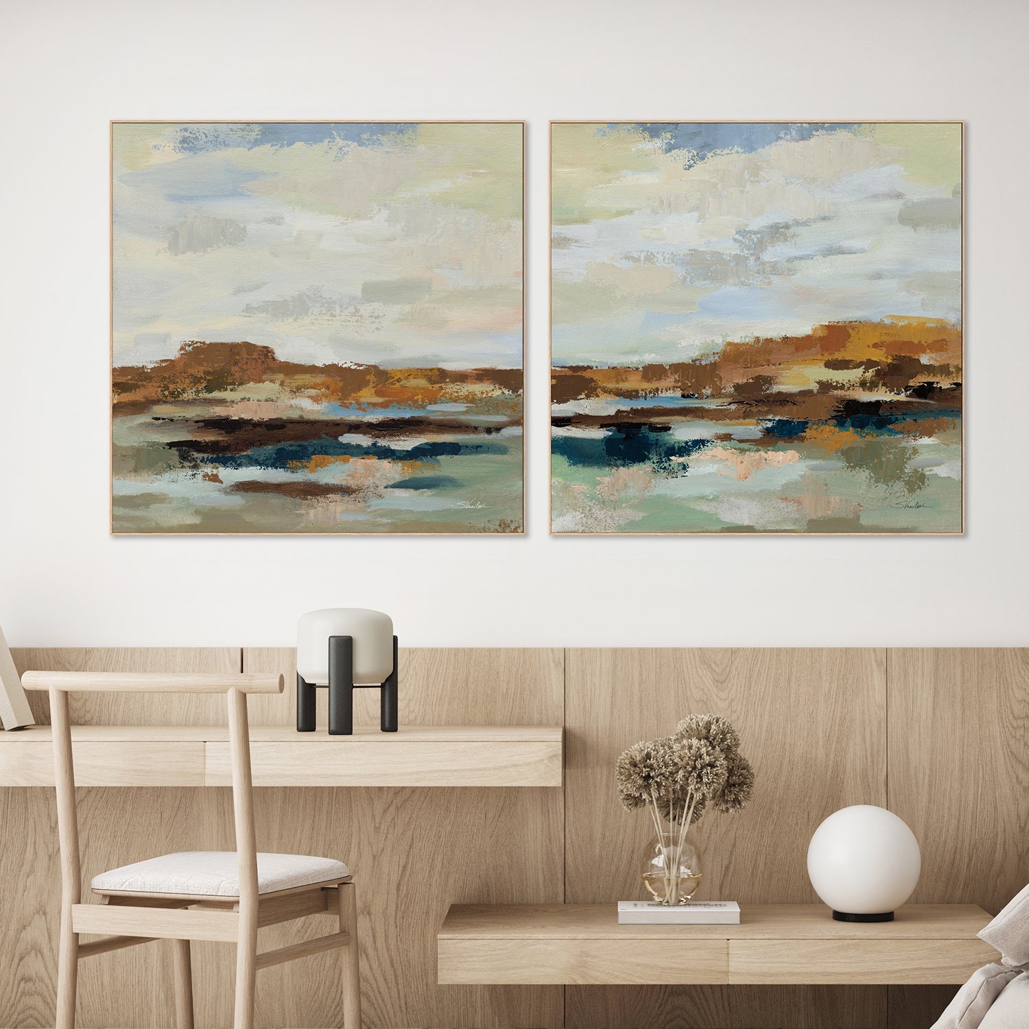 wall-art-print-canvas-poster-framed-American West, Style A & B, Set Of 2-2