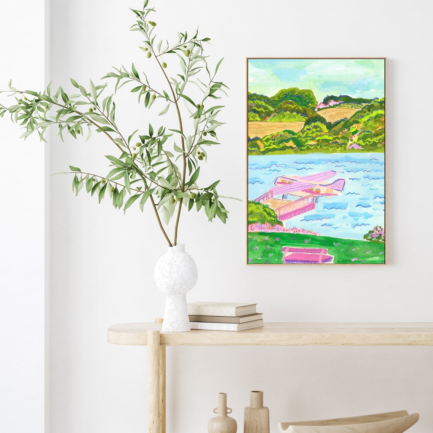 wall-art-print-canvas-poster-framed-Amphibi Plane In The Lake , By Kartika Paramita-7