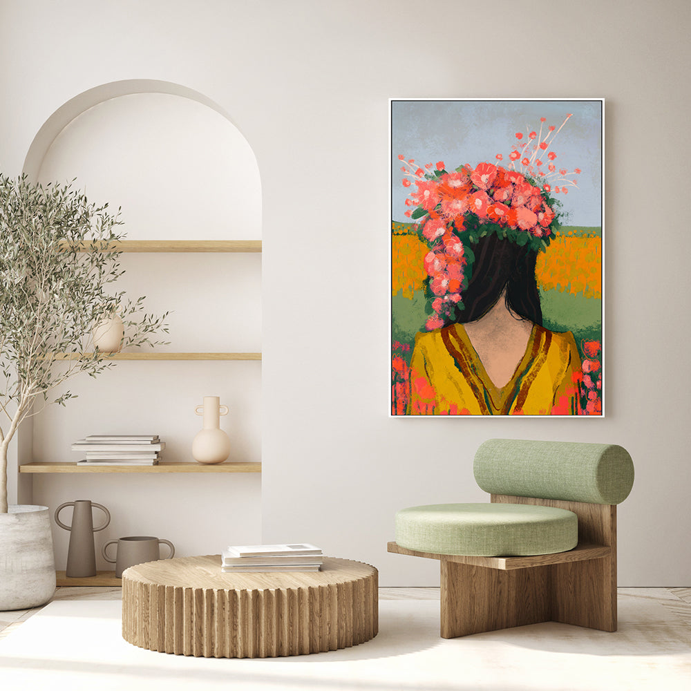 wall-art-print-canvas-poster-framed-Ancient Floral Goddess , By Treechild-GIOIA-WALL-ART