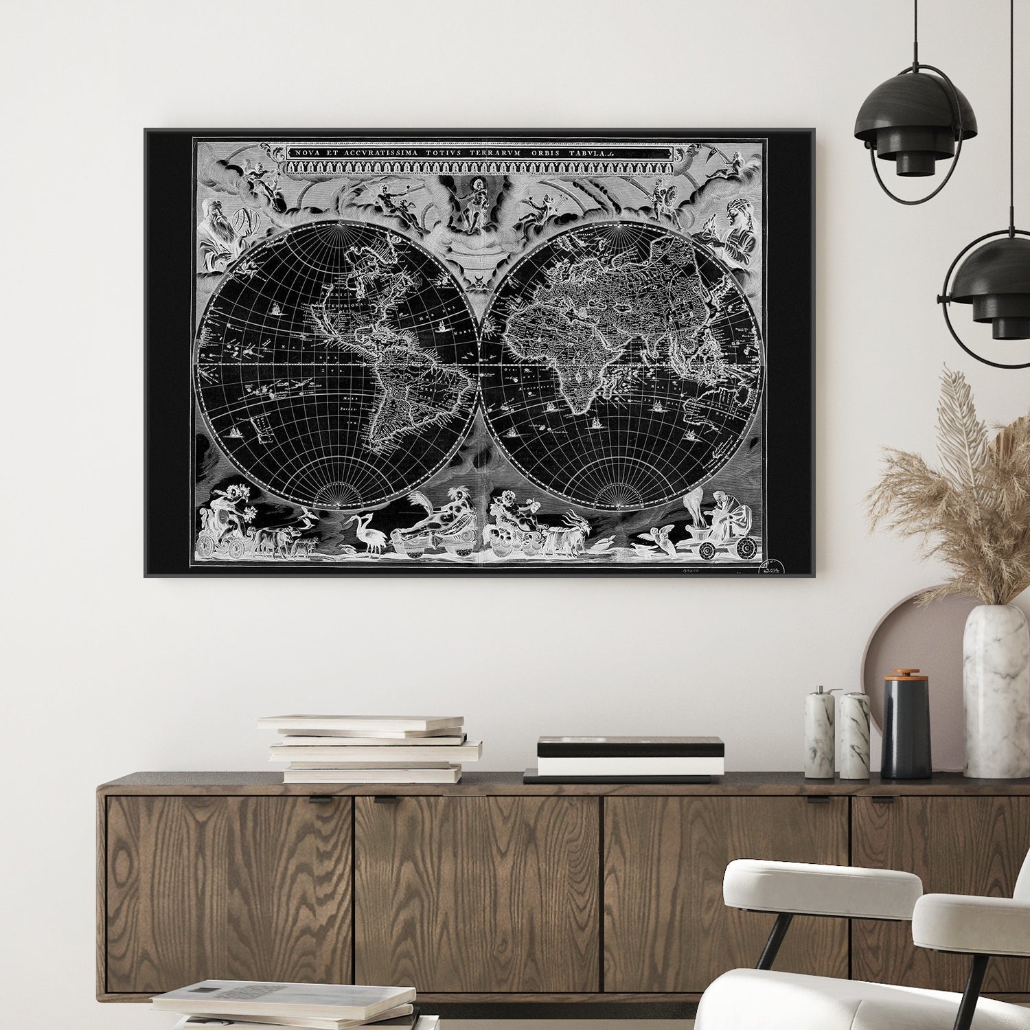 wall-art-print-canvas-poster-framed-Antique World Map , By Adam Shaw-2