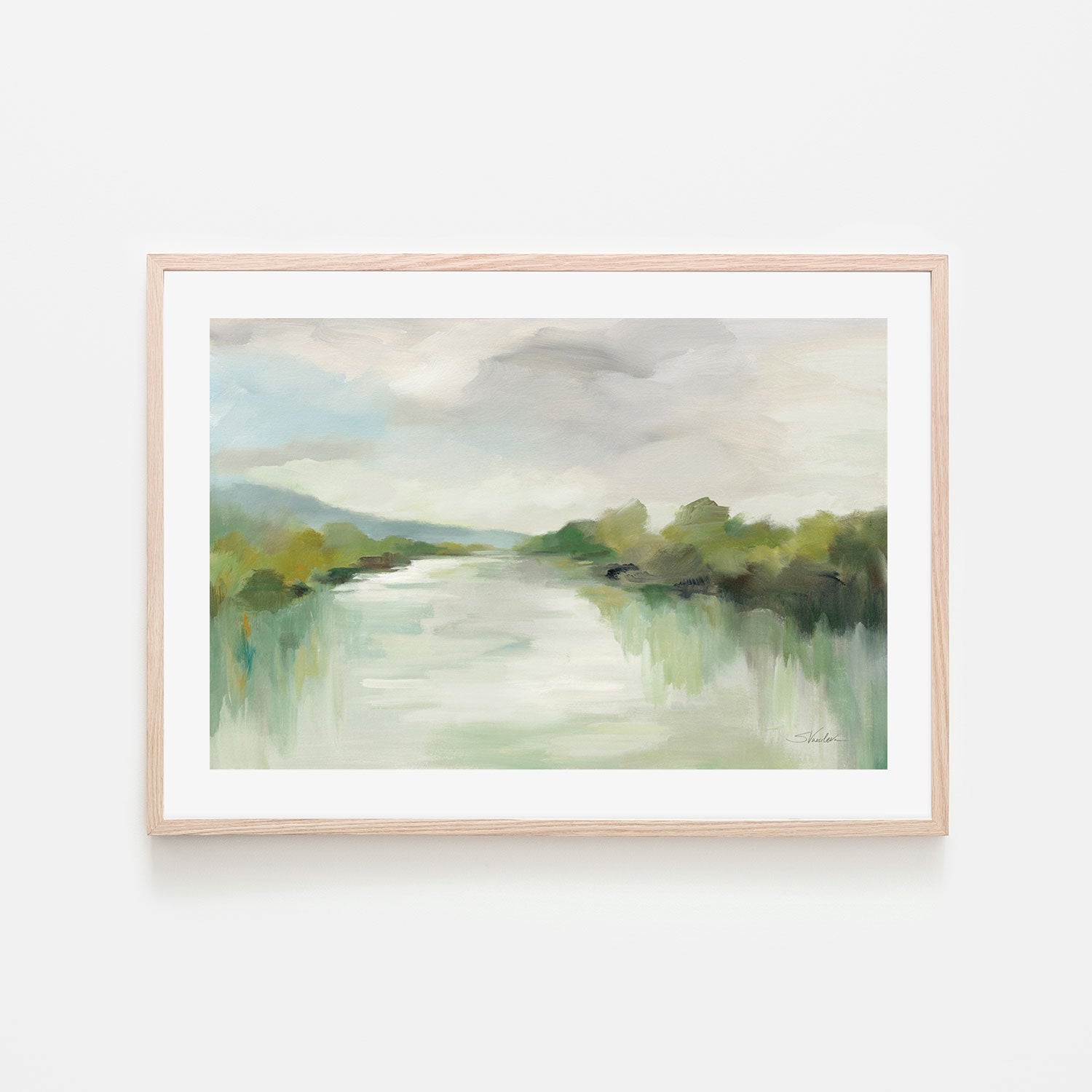 wall-art-print-canvas-poster-framed-April River Light-by-Silvia Vassileva-Gioia Wall Art