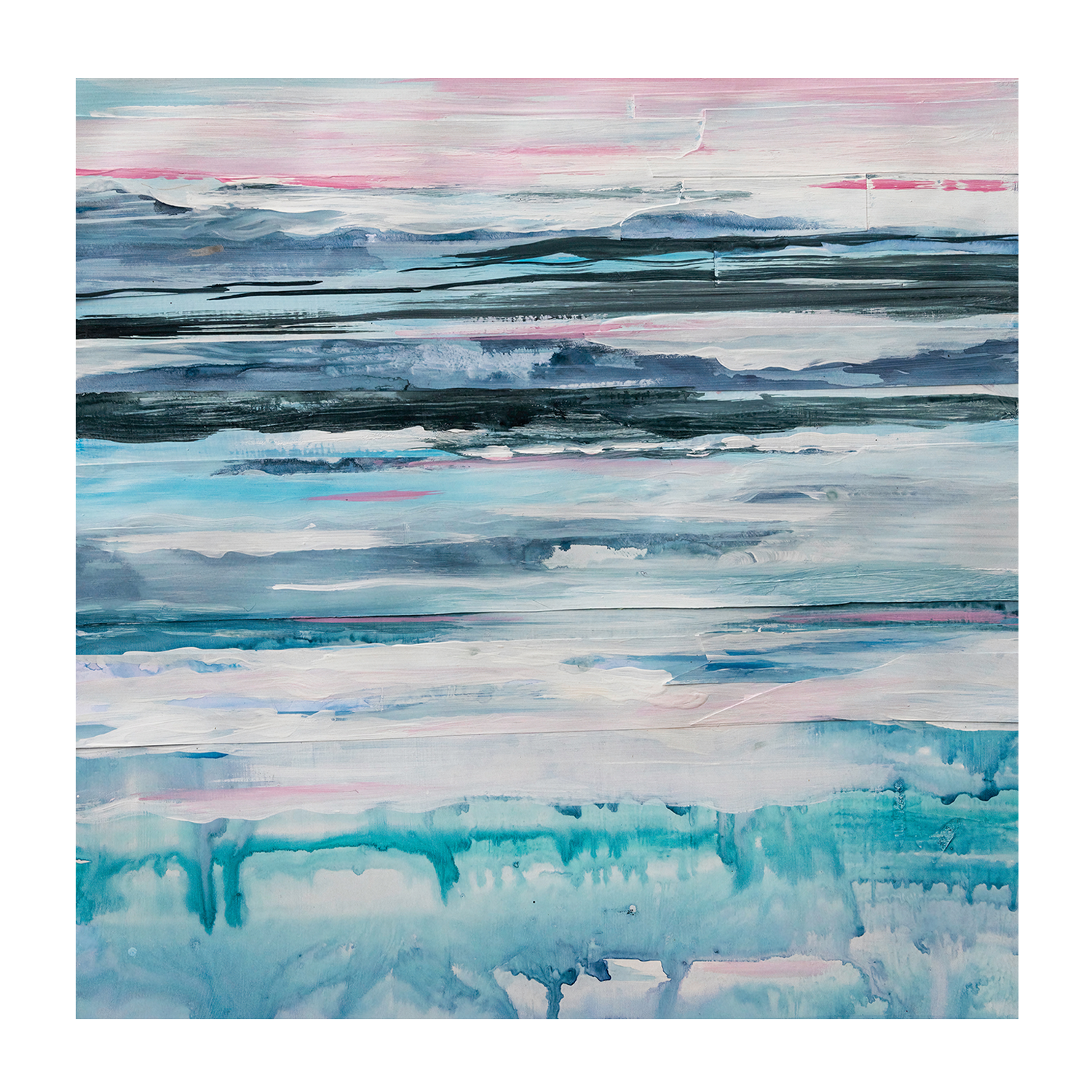 wall-art-print-canvas-poster-framed-Aqua Horizon , By Amelia Aveline-1