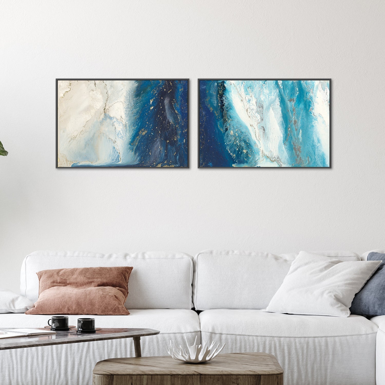 wall-art-print-canvas-poster-framed-Aquaflow , Style A & B, Set Of 2 , By Blakely Bering-2