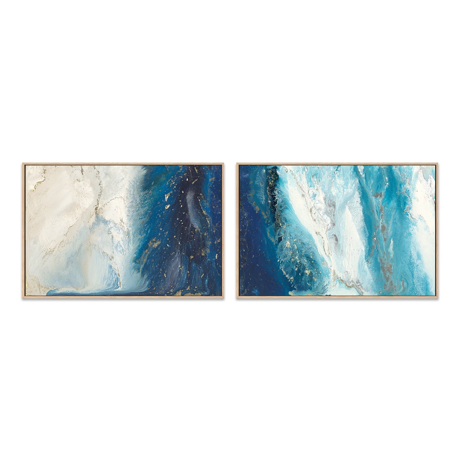 wall-art-print-canvas-poster-framed-Aquaflow , Style A & B, Set Of 2 , By Blakely Bering-4