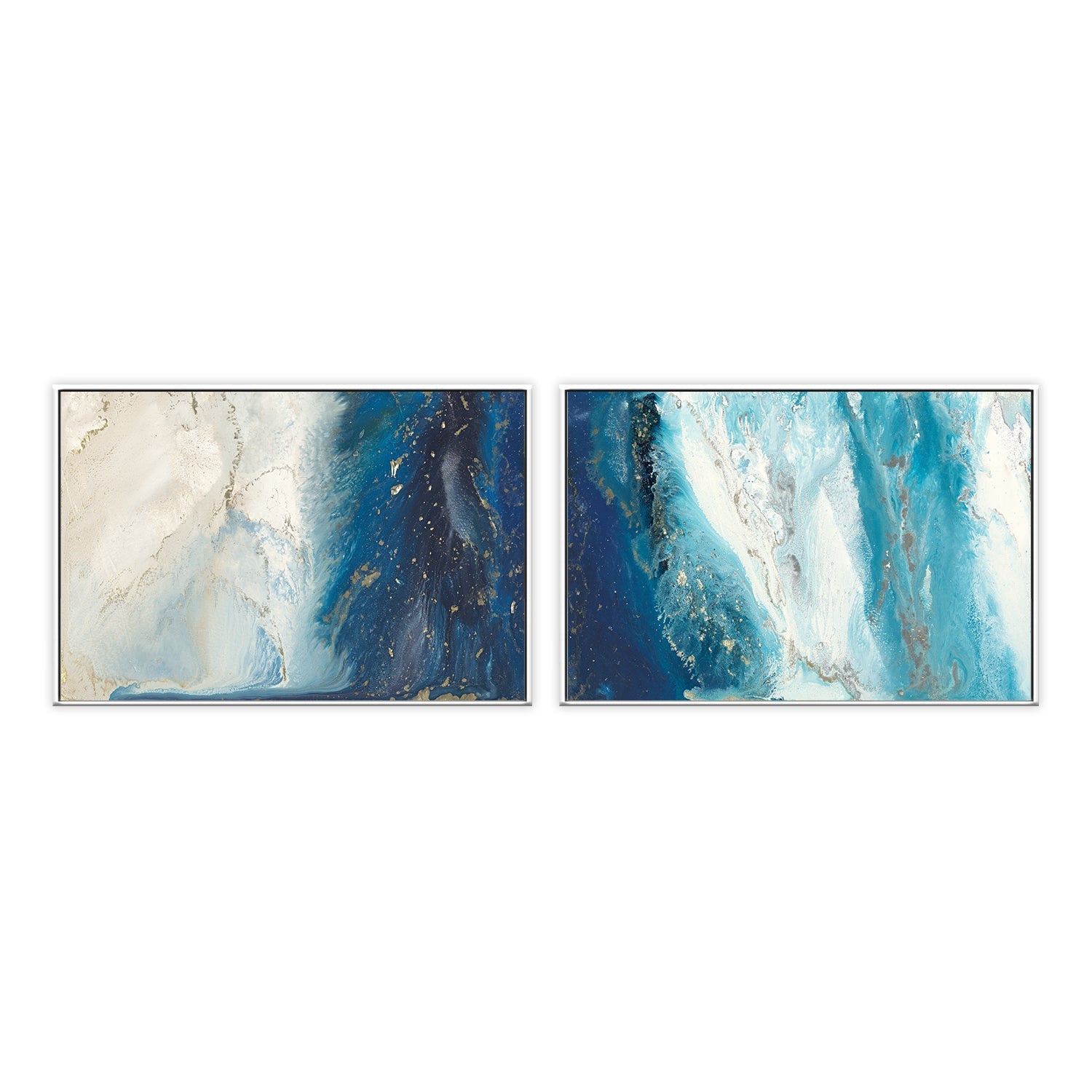 wall-art-print-canvas-poster-framed-Aquaflow , Style A & B, Set Of 2 , By Blakely Bering-5