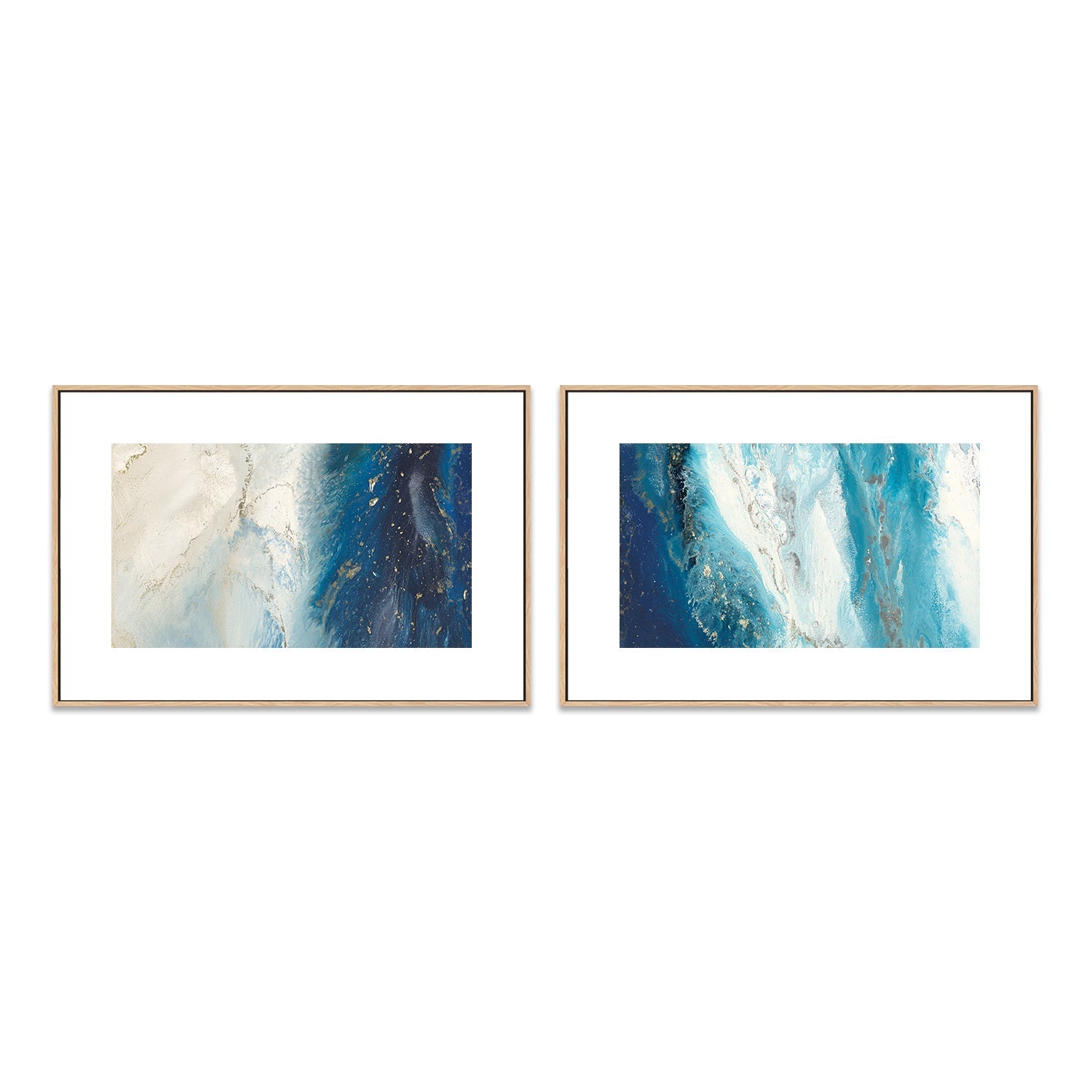 wall-art-print-canvas-poster-framed-Aquaflow , Style A & B, Set Of 2 , By Blakely Bering-6