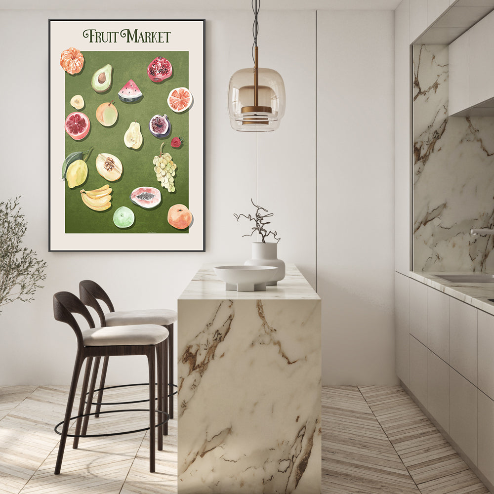 wall-art-print-canvas-poster-framed-Assorted Fruits At The Market , By Emel Tunaboylu-GIOIA-WALL-ART
