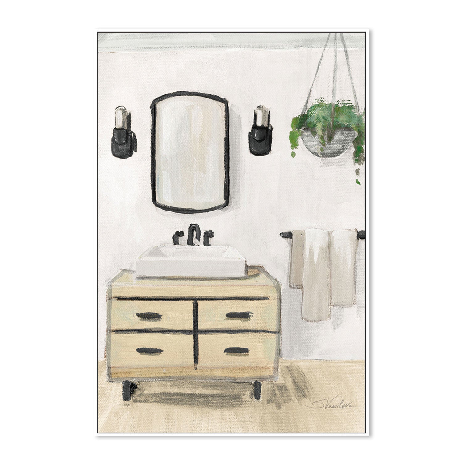 wall-art-print-canvas-poster-framed-Attic Bathroom, Style A-by-Silvia Vassileva-Gioia Wall Art