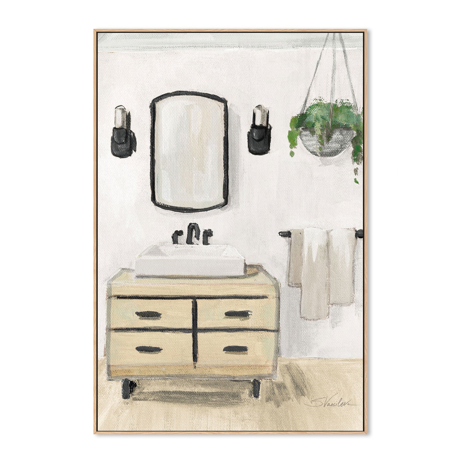wall-art-print-canvas-poster-framed-Attic Bathroom, Style A-by-Silvia Vassileva-Gioia Wall Art