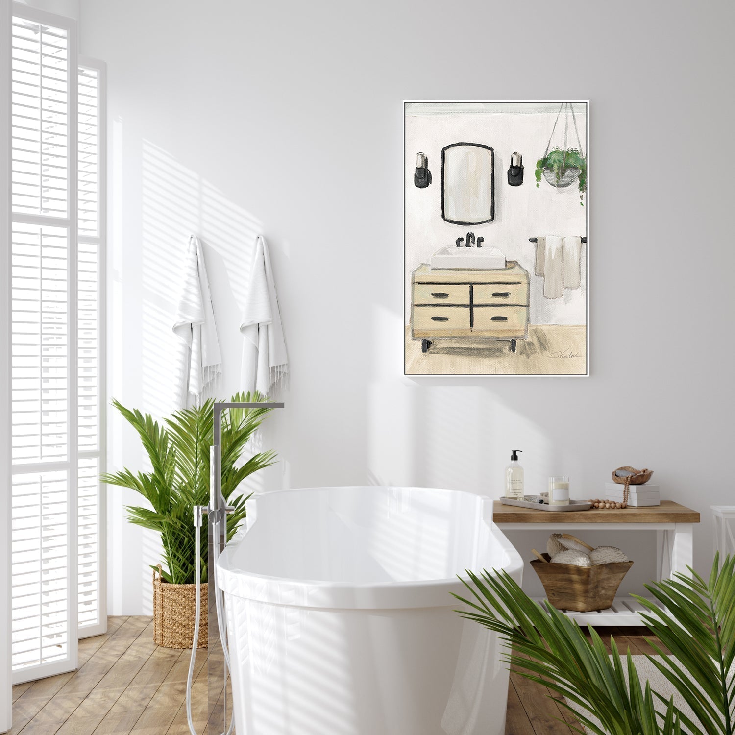 wall-art-print-canvas-poster-framed-Attic Bathroom, Style A-by-Silvia Vassileva-Gioia Wall Art