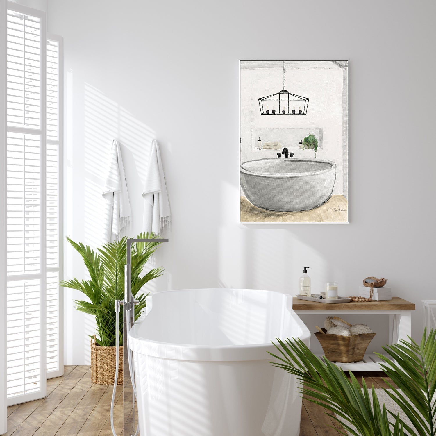 wall-art-print-canvas-poster-framed-Attic Bathroom, Style B-by-Silvia Vassileva-Gioia Wall Art