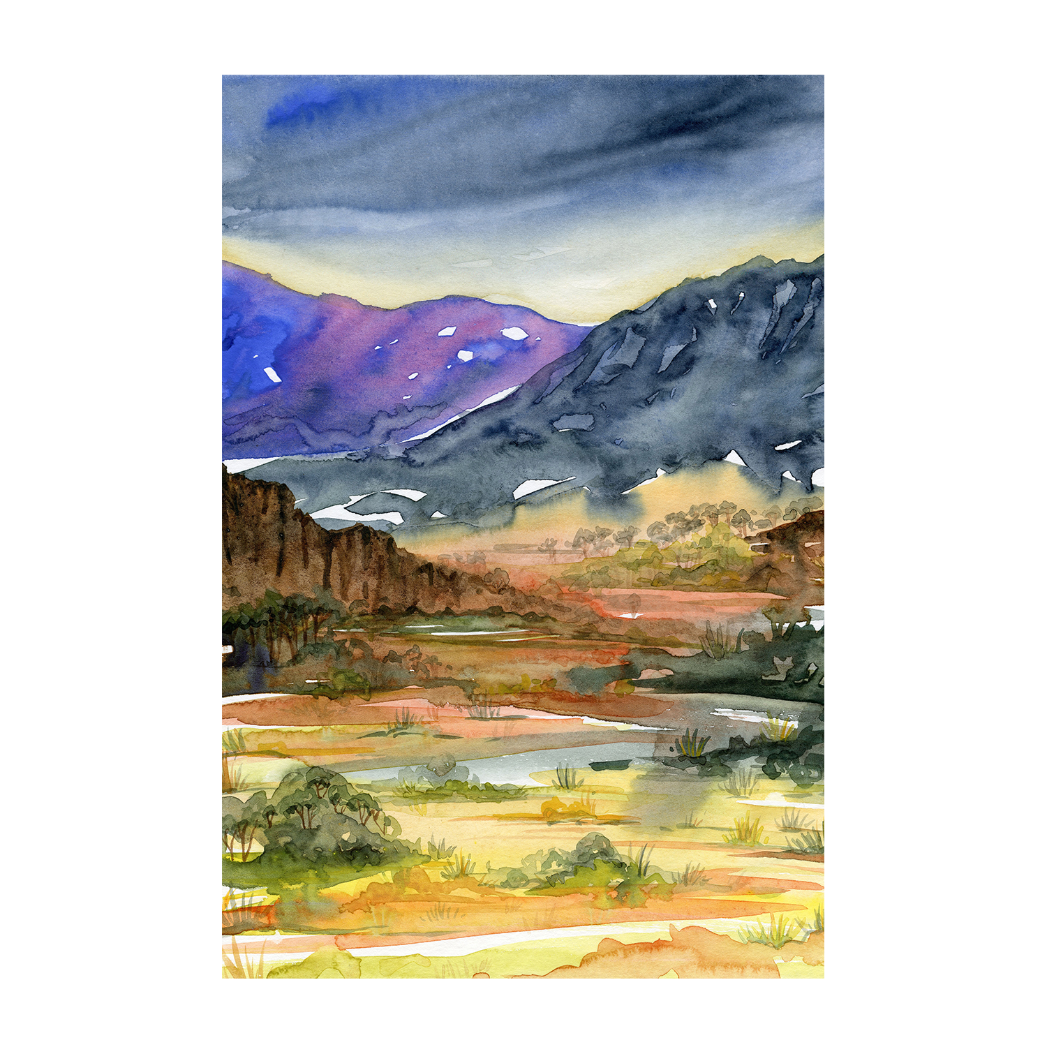 wall-art-print-canvas-poster-framed-Australian Landscape Mountains, Style A , By Jessie Mitchelson-1