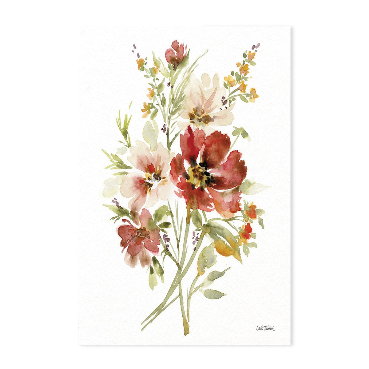 wall-art-print-canvas-poster-framed-Autumn Flowers, Style A & B, Set Of 2 , By Leslie Trimbach-GIOIA-WALL-ART