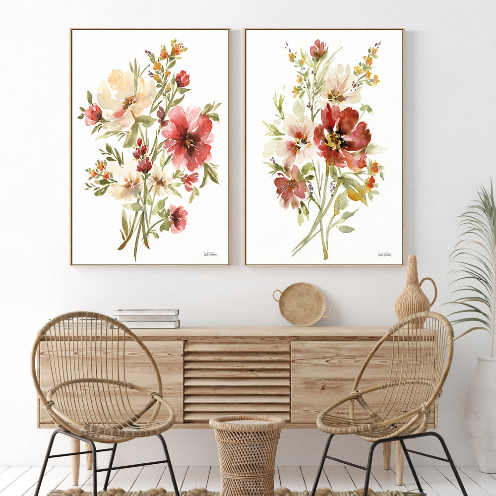 wall-art-print-canvas-poster-framed-Autumn Flowers, Style A & B, Set Of 2 , By Leslie Trimbach-GIOIA-WALL-ART