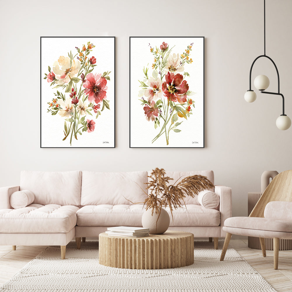 wall-art-print-canvas-poster-framed-Autumn Flowers, Style A & B, Set Of 2 , By Leslie Trimbach-GIOIA-WALL-ART