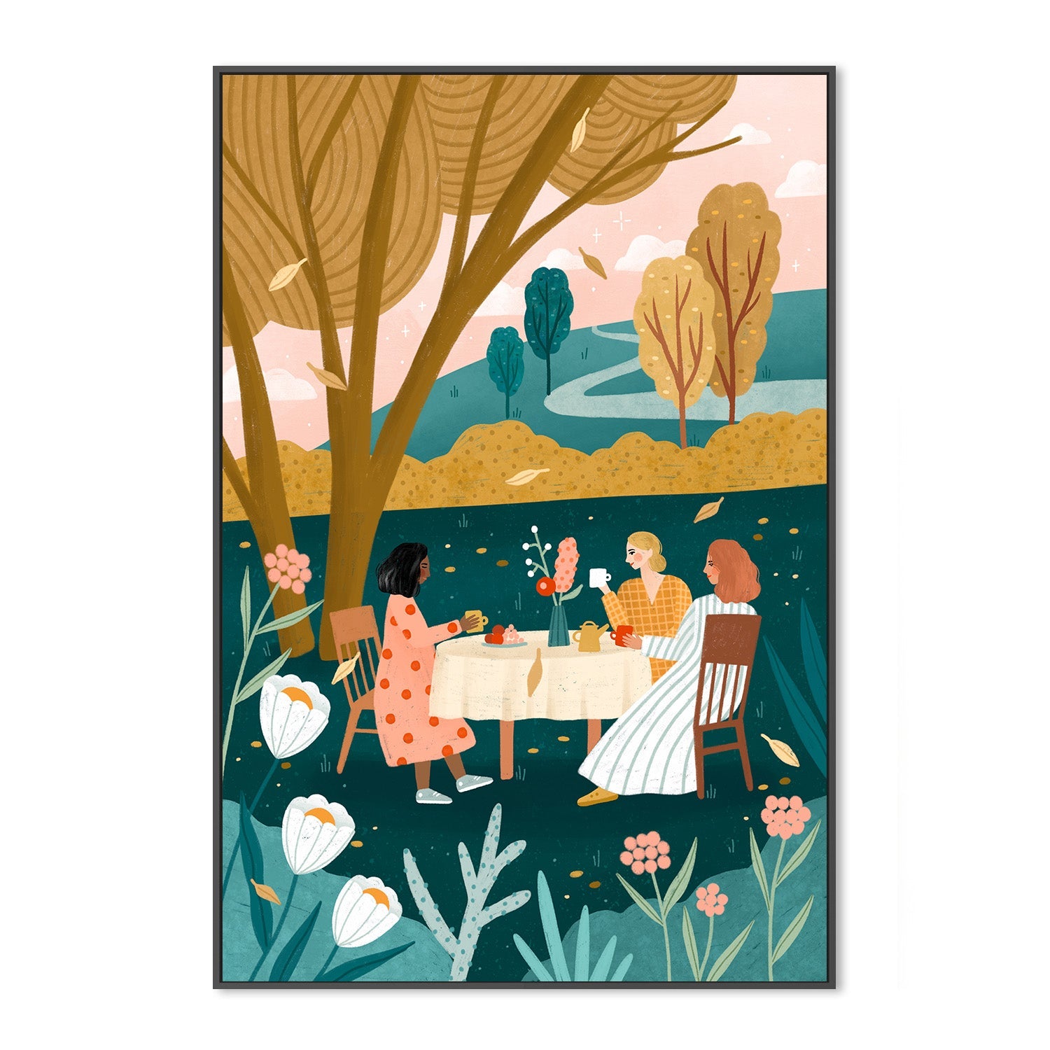wall-art-print-canvas-poster-framed-Autumn Tea Party-3