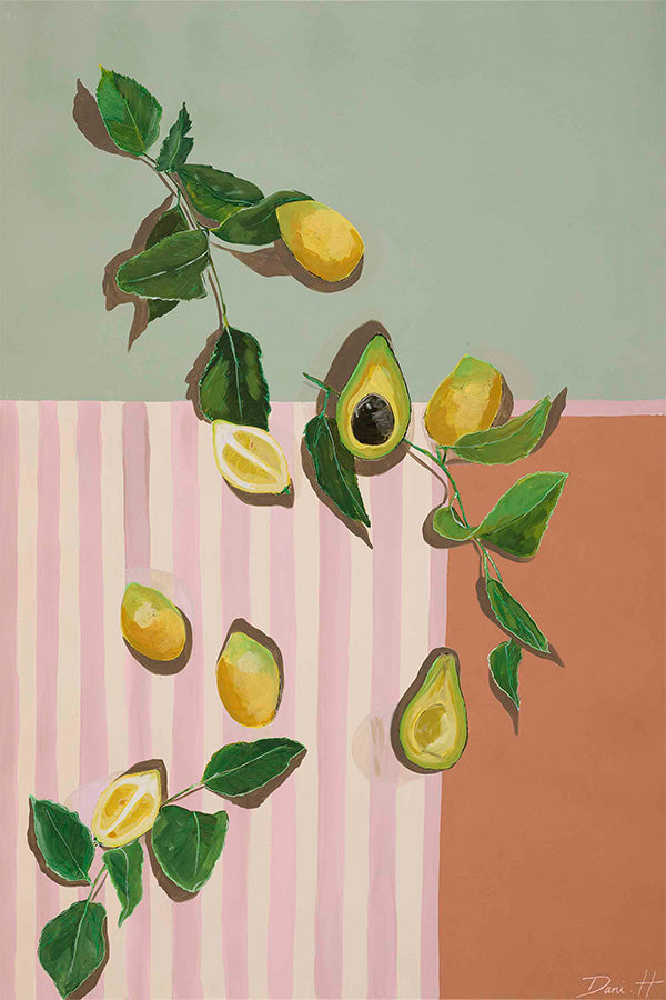 wall-art-print-canvas-poster-framed-Avocado & Lemons-1