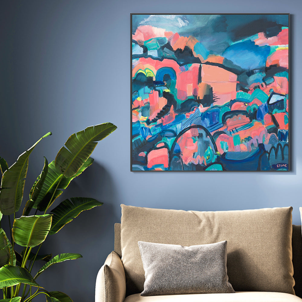 wall-art-print-canvas-poster-framed-Azure Blush , By Belinda Stone-GIOIA-WALL-ART