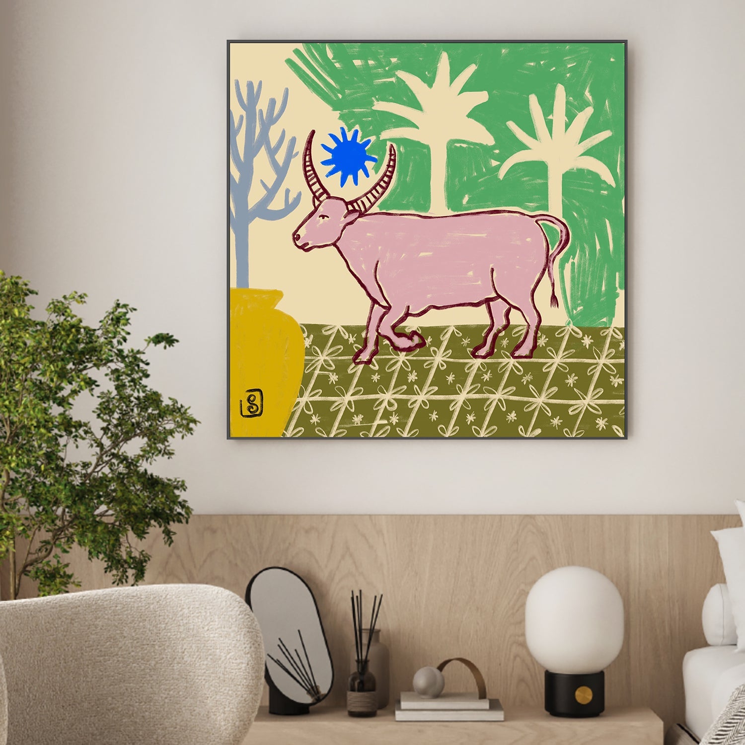 wall-art-print-canvas-poster-framed-Azure Horned Oasis-2