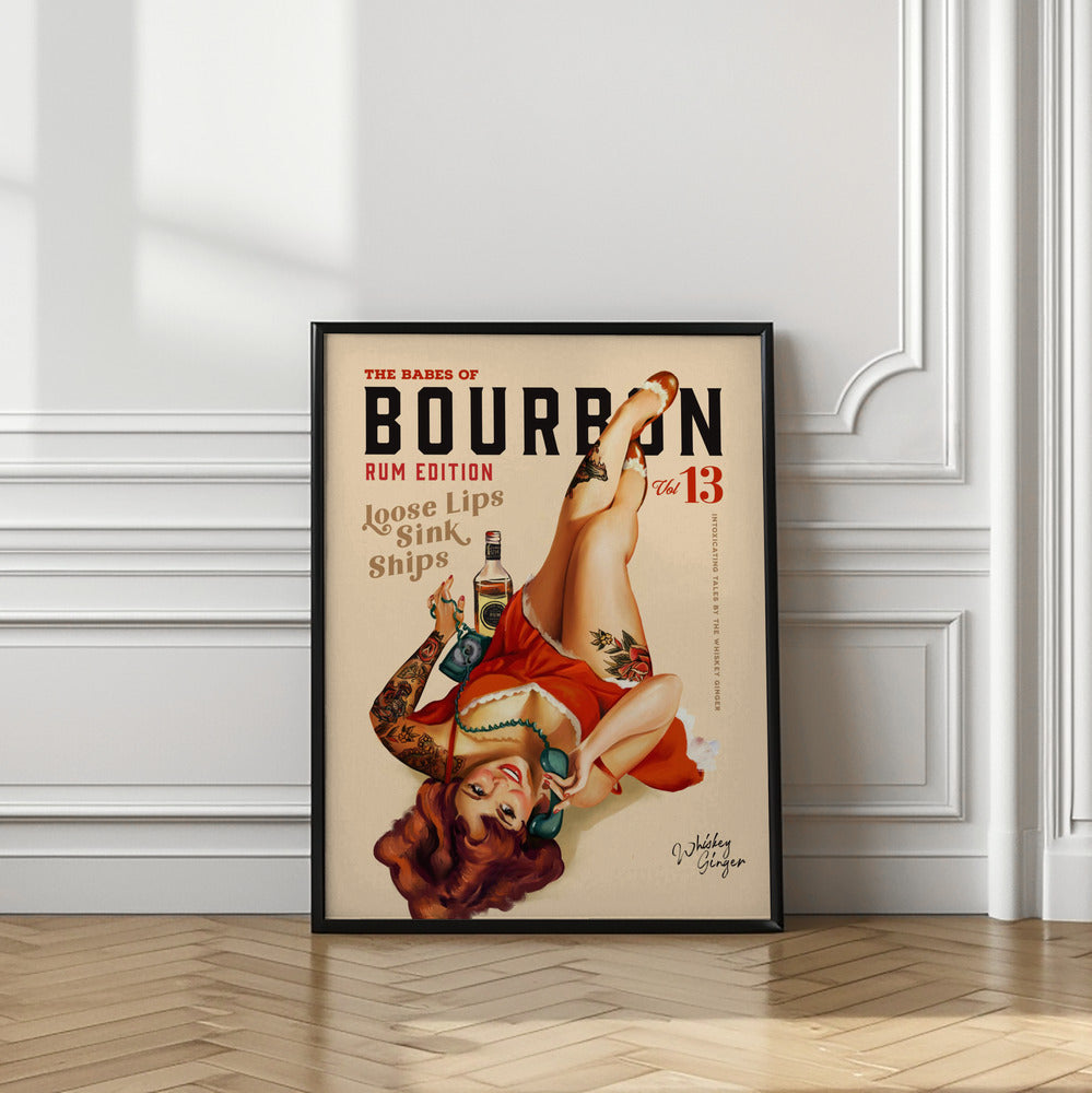 wall-art-print-canvas-poster-framed-Babes of Bourbon Vol 13 Rum Drinking Pinup Girl Art , By Brett Gramse-8