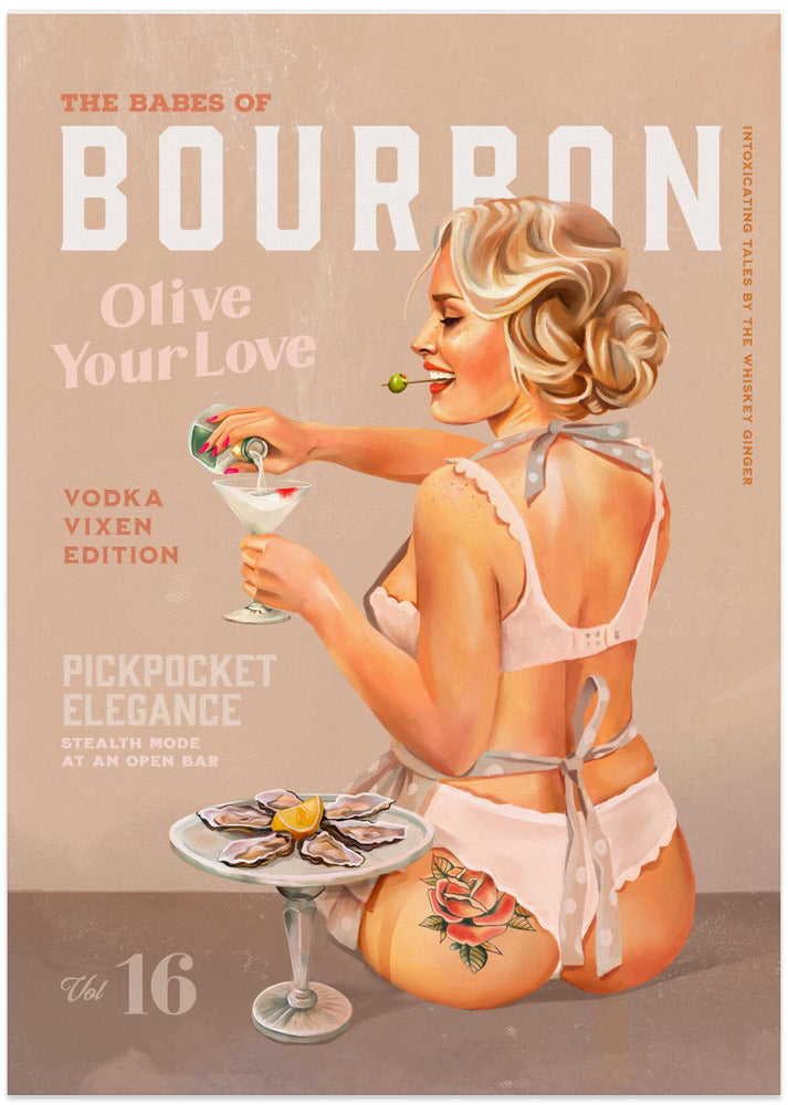 wall-art-print-canvas-poster-framed-Babes of Bourbon Vol 16 Vintage Vodka Martini Pin Up Girl , By Brett Gramse-11