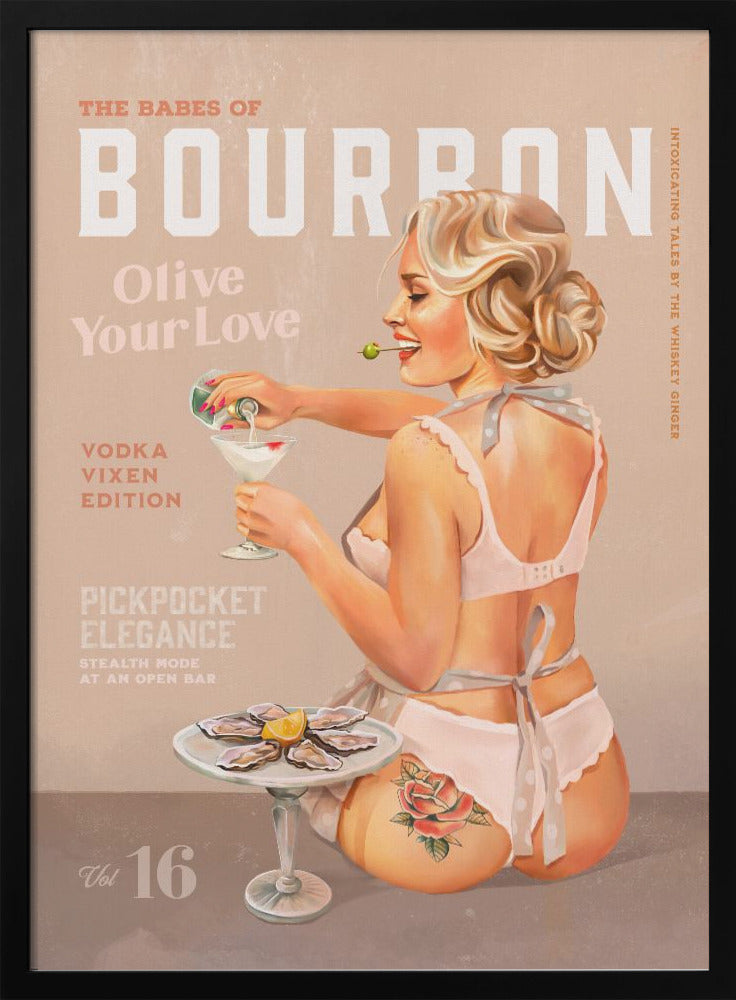 wall-art-print-canvas-poster-framed-Babes of Bourbon Vol 16 Vintage Vodka Martini Pin Up Girl , By Brett Gramse-2